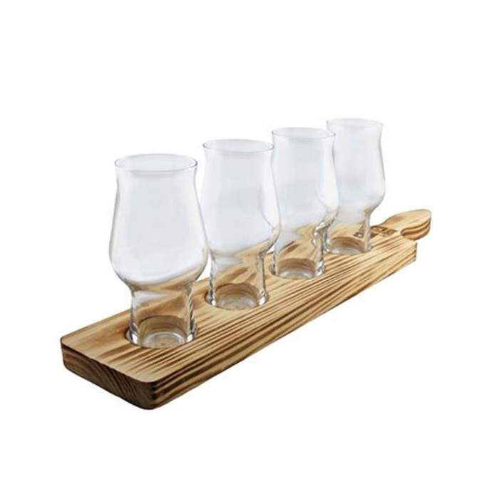 Craft Master One beer tasting set, wooden tray