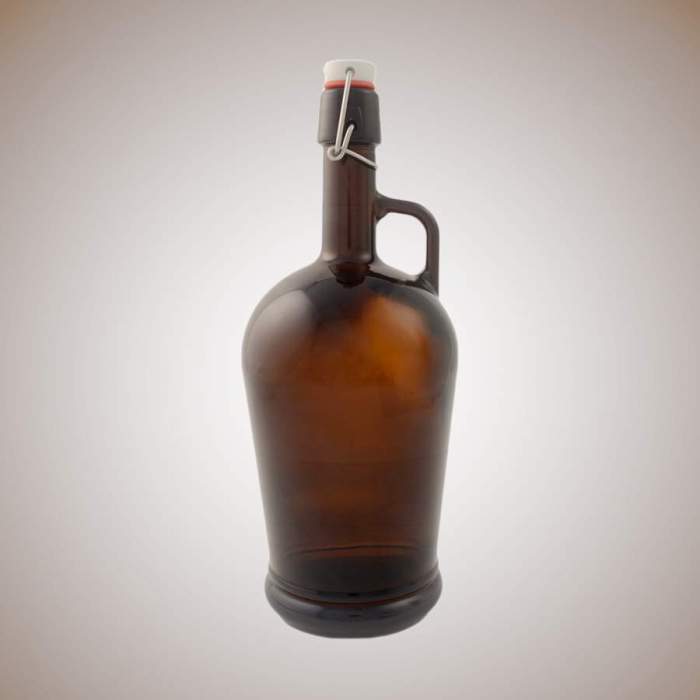 Beer bottle 2L, classic, with buckle